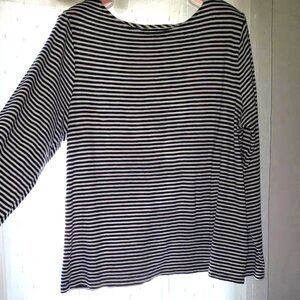 Cotton Navy and White Striped Boatneck